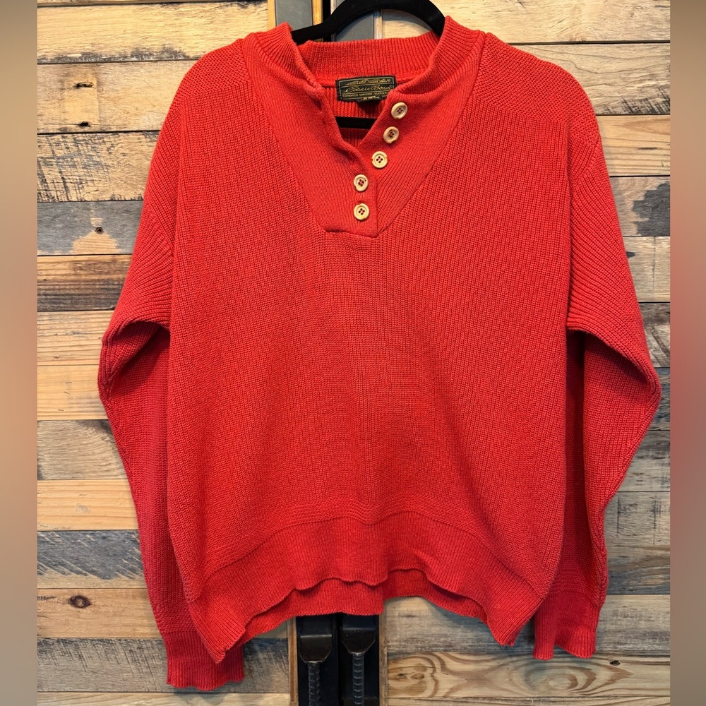 Eddie Bauer Men’s Vintage Henley Sweater Large